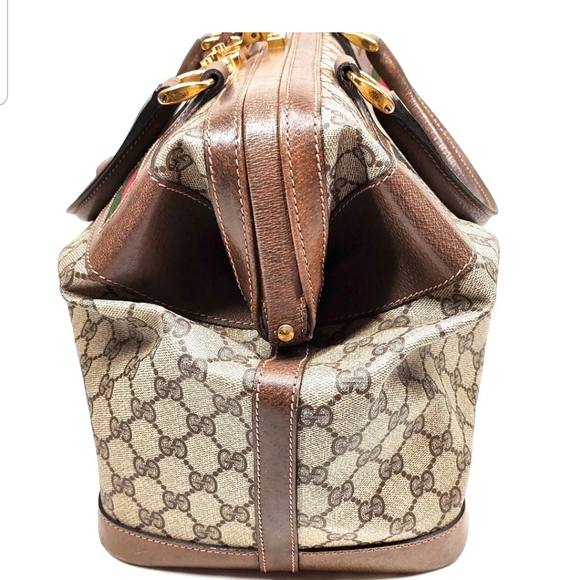 Super VERY RARE Vintage Gucci Supreme Web Ophidia Train case DOCTOR'S handbag - Picture 9 of 16